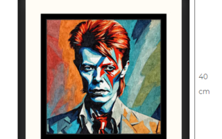 Uusi David Bowie Pop Art taulu 40 cm x 40 cm kehyksineen