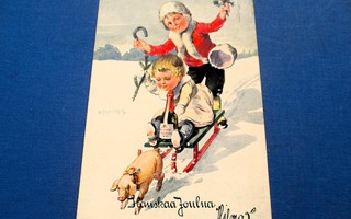 Hauskaa Joulua - 1912 painotuote Kuopio - Tuusniemi