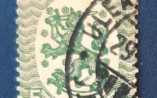 Saarisen  1917-18 vihreä 5 p  lape 68A o