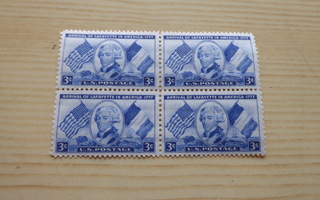 4 kpl USA Lafayette postimerkkejä MNH