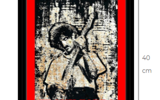 Frank Zappa canvastaulu 30 cm x 40 cm musta kehys