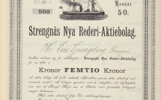 1891 Laivayhtiö Strengnäs Nya Rederi Ab, Strengnäs Ruotsi os
