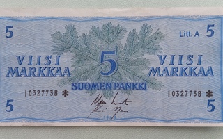 5 markkaa 1963 Litt. A, TÄHTI