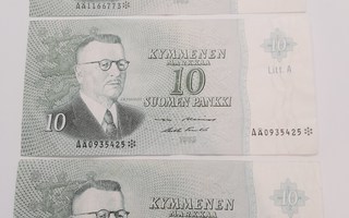 10 Markkaa 1963 *Tähtisetelit*