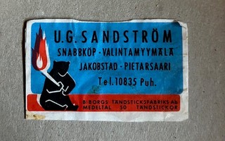 U. G. Sandström, Snabbköp - Valintamyymälä