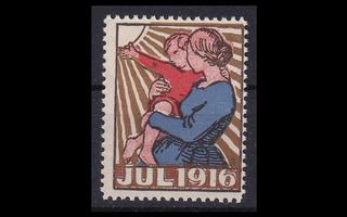 Tanska joulumerkki 13 ** Äiti ja lapsi (1916)