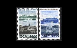 Norja 1098-9 ** Molde ja Kristiansund 250v (1992)