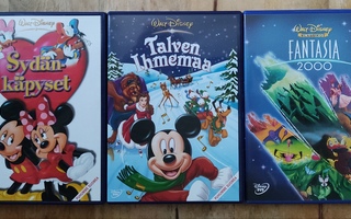 Talven Ihmemaa + Sydänkäpyset + Fantasia 2000 (Walt Disney)