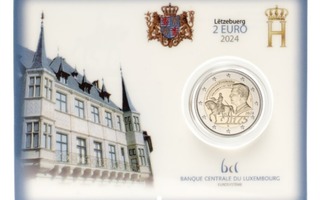 ** LUXEMBURG 2€ 2024 Guillaume II 175 vuotta BU coin card **