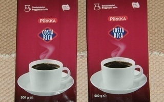 109 kpl Pirkka Costa Rica Kahvipusseja, pesty!