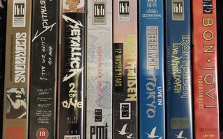 VHS-paketti: heavy, hard rock (8 kpl)