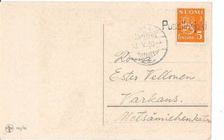 VANHA Postikortti Rivileima Pussilanjoki 1950