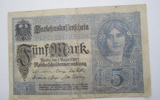 Saksa 5 mark 1917