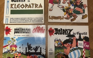 Neljä Asterix-albumia, mm. Asterix ja Kleopatra 1.p