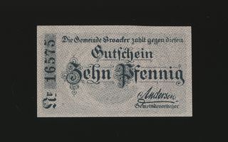 Saksa Notgeld 10 Pfennig, Broacker 1918