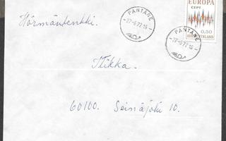 Postilähetys -  Eurooppa (LAPE 701) Päntäne27.6.1972