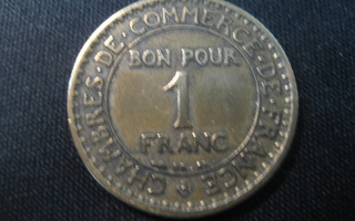 Ranska 1 Francs 1923  KM#?876  Copper-aluminium