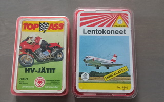 2 x korttipakat (Top ass hv-jätit ja piatnik lentokoneet)