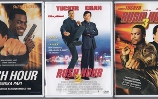Rush Hour -trilogia (3DVD) Jackie Chan & Chris Tucker (UUSI)
