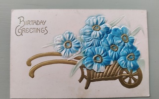 Vanha postikortti syntymäpäivä