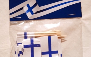 30 kpl/pkt Suomen lippu cocktailtikut