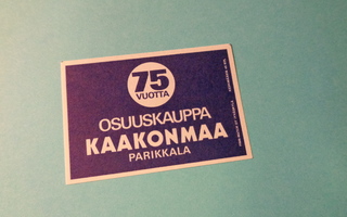 TT-etiketti Osuuskauppa Kaakonmaa Parikkala 75 vuotta