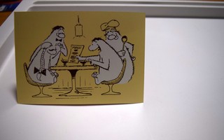 postikortti (A) ravintolassa