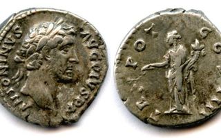 ANTIIKIN ROOMA: Antoninus Pius, hopeadenaari 145-161