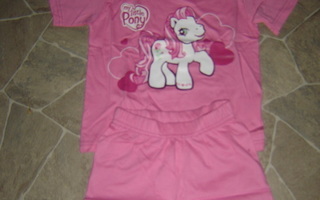 UUSI vaaleanpun. MY LITTLE PONY T-paita ja shortsit, 110/116