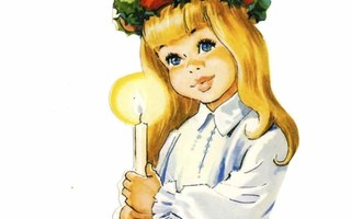 MLP 1535 / Lucia-neito kynttilä kädessä ja kruunu. 1980-l.