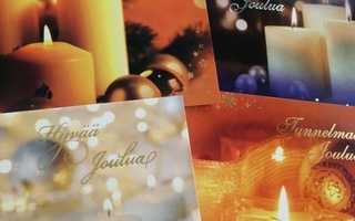 Kauniit kynttilä joulukortit 4kpl