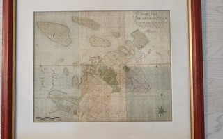 Uleåborgs Stad 1814 kartta!*Kehystettynä*