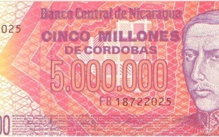 Nicaraqua 5 milj. cordobas 1990