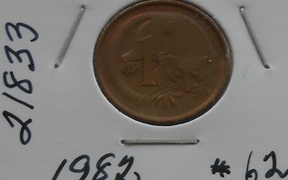 AUSTRALIA  1 Cent v. 1982   KM#62  Circ.
