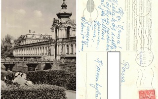 Vanha kortti, Saksa, Dresden,  Zwinger, vuodelta 1962