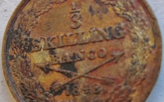 Ruotsi 1/3 skilling Banco 1848