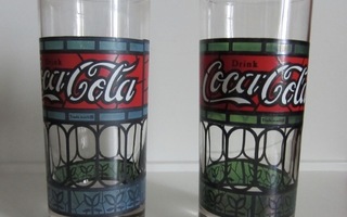 Vanhat Coca Colan vintagejuomalasit, 2 kpl