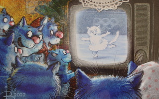 Irina Zeniuk siniset kissat katselevat taitoluistelua