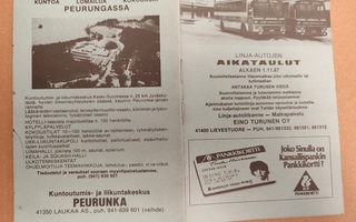 Aikataulu kirjanen Eino Turunen 01.11.1987