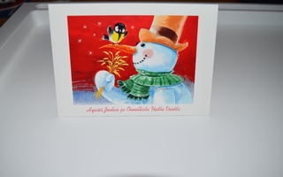 postikortti (A) omppu omenamäki lumiukko