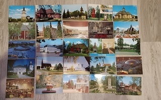 Vanhoja kirkkoaiheisia postikortteja 51kpl (käyttämättömiä)
