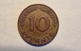 10 pfennig  D, 1950