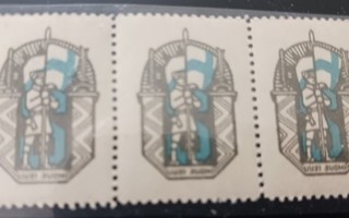 Uusi Suomi, vanhat kirjeensulkijamerkit, 3 kpl