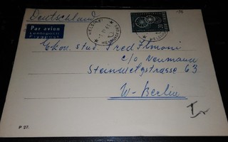 Hki - W-Berlin Saksa PA-kortti 1961 PK950/22