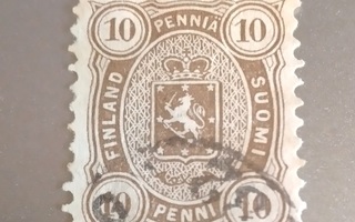 1875 10p ruskea, Senaatin painanta leimattuna