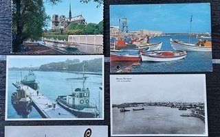 8 laiva ja vene aiheista postikorttia