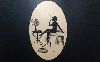 Ovaali muotoon leikattu Eroottinen Silhuetti postikortti