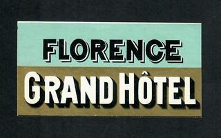 Matkalaukku- / hotellimerkki - Florence Grand Hotel