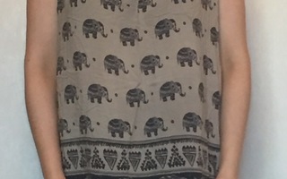Vaaleanruskea/ tummansininen elefantti toppi