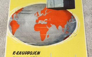 Laiva on lastattu, K-Kaupan mainosjuliste vuodelta 1955